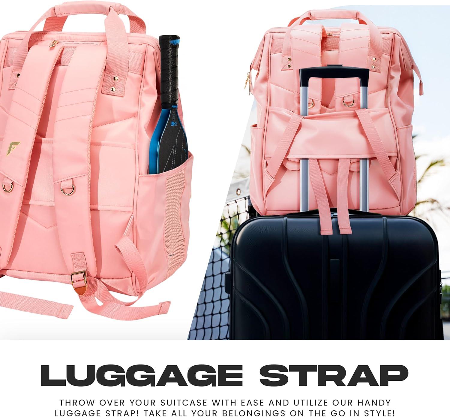 image:imageFranklin Sports Flex Pickleball Backpack Pickleball Bags for Women Store Pickleballs Paddles Court Equipment Versatile Lifestyle Bag Design Pink