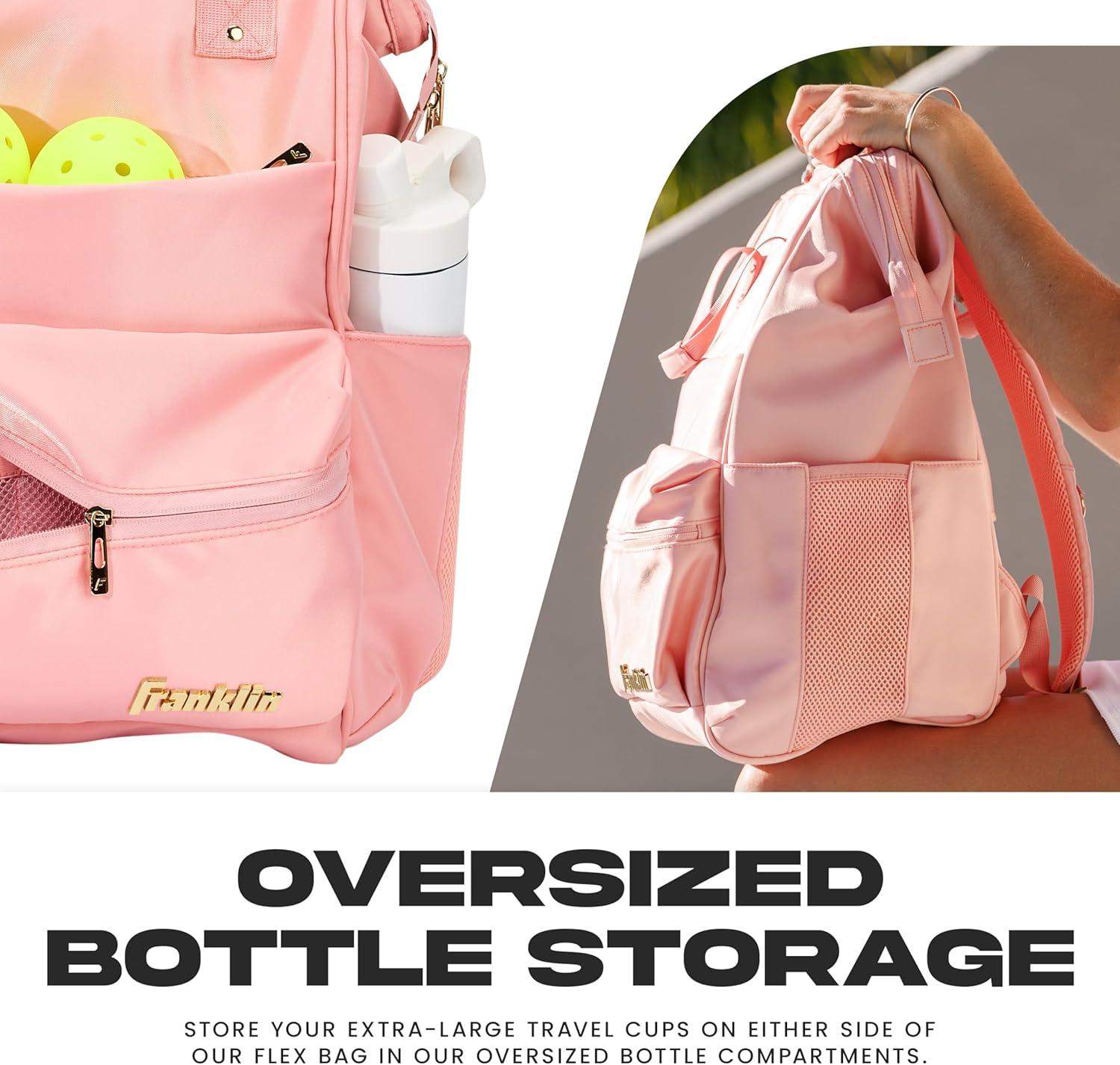 image:imageFranklin Sports Flex Pickleball Backpack Pickleball Bags for Women Store Pickleballs Paddles Court Equipment Versatile Lifestyle Bag Design Pink
