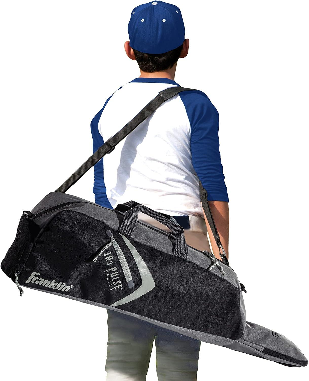 image:imageFranklin Sports JR3 Pulse Sport Equipment Bag Tote Bag for Baseball TBall and Softball Equpiment Holds Bat Helmet amp GloveBlackGray