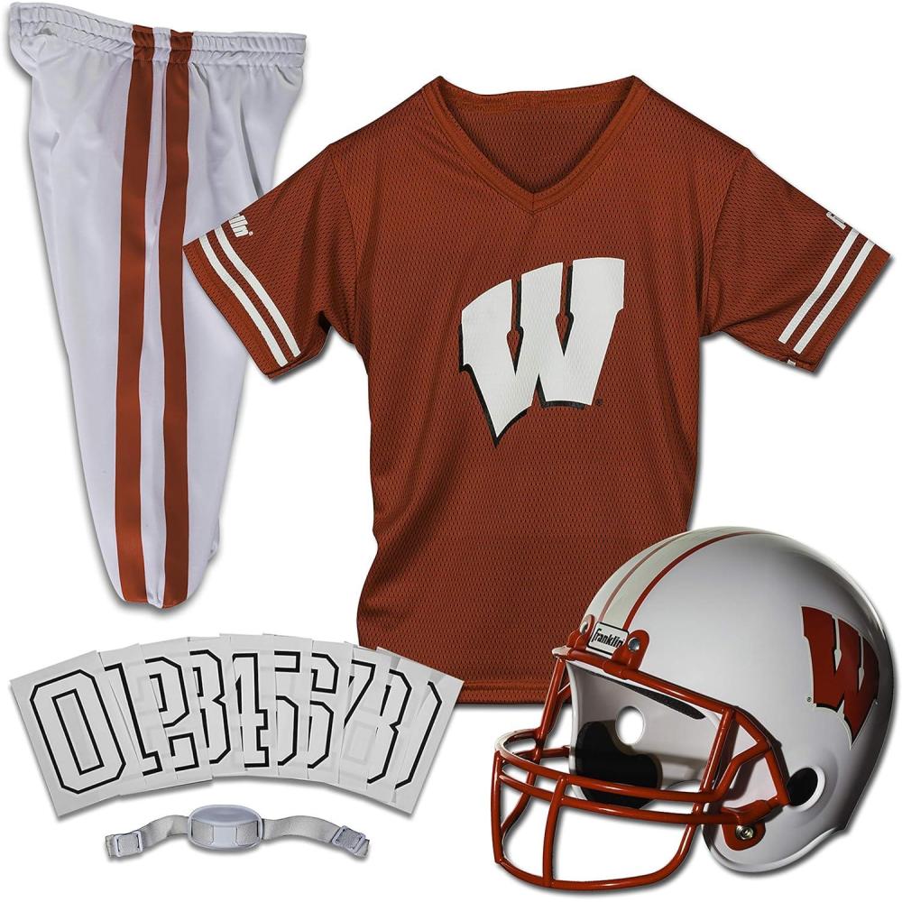 image:imageFranklin Sports NCAA Kids Football Uniform Sets College Football Jersey Helmet Pants for Boys Girls NCAA OfficialWisconsin Badgers