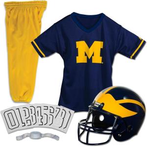 Franklin Sports NCAA Kids Football Uniform Sets – College Football Jersey, Helmet + Pants for Boys + Girls – NCAA Official(Michigan Wolverines)