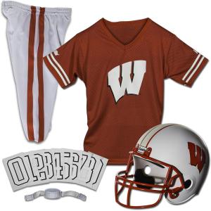 Franklin Sports NCAA Kids Football Uniform Sets – College Football Jersey, Helmet + Pants for Boys + Girls – NCAA Official(Wisconsin Badgers)