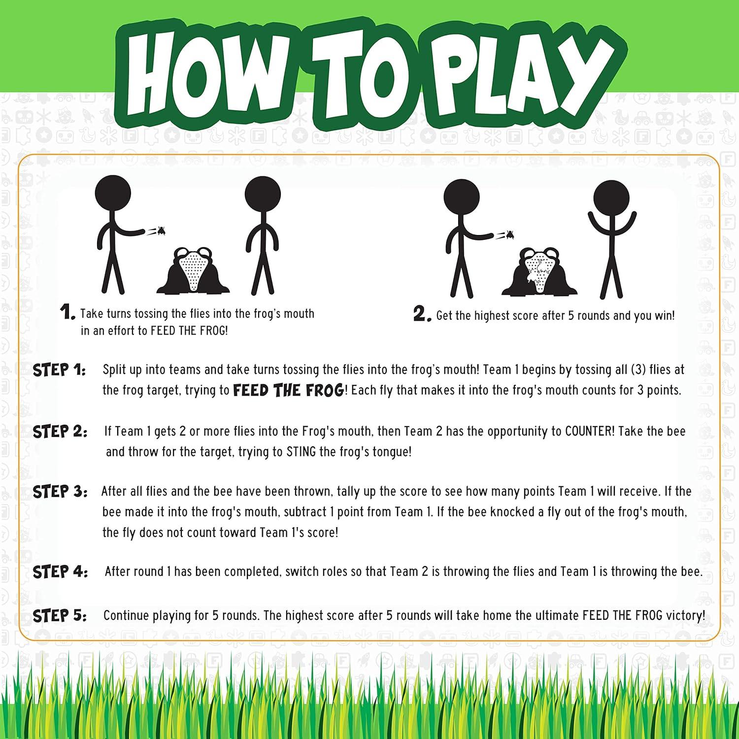 image:imageFranklin Feed The Frog Kids Target Game Fun Interactive Game for Indoor and Outdoor Play with Friends and Family Includes Frog Target 3 Flies and 1 Bee