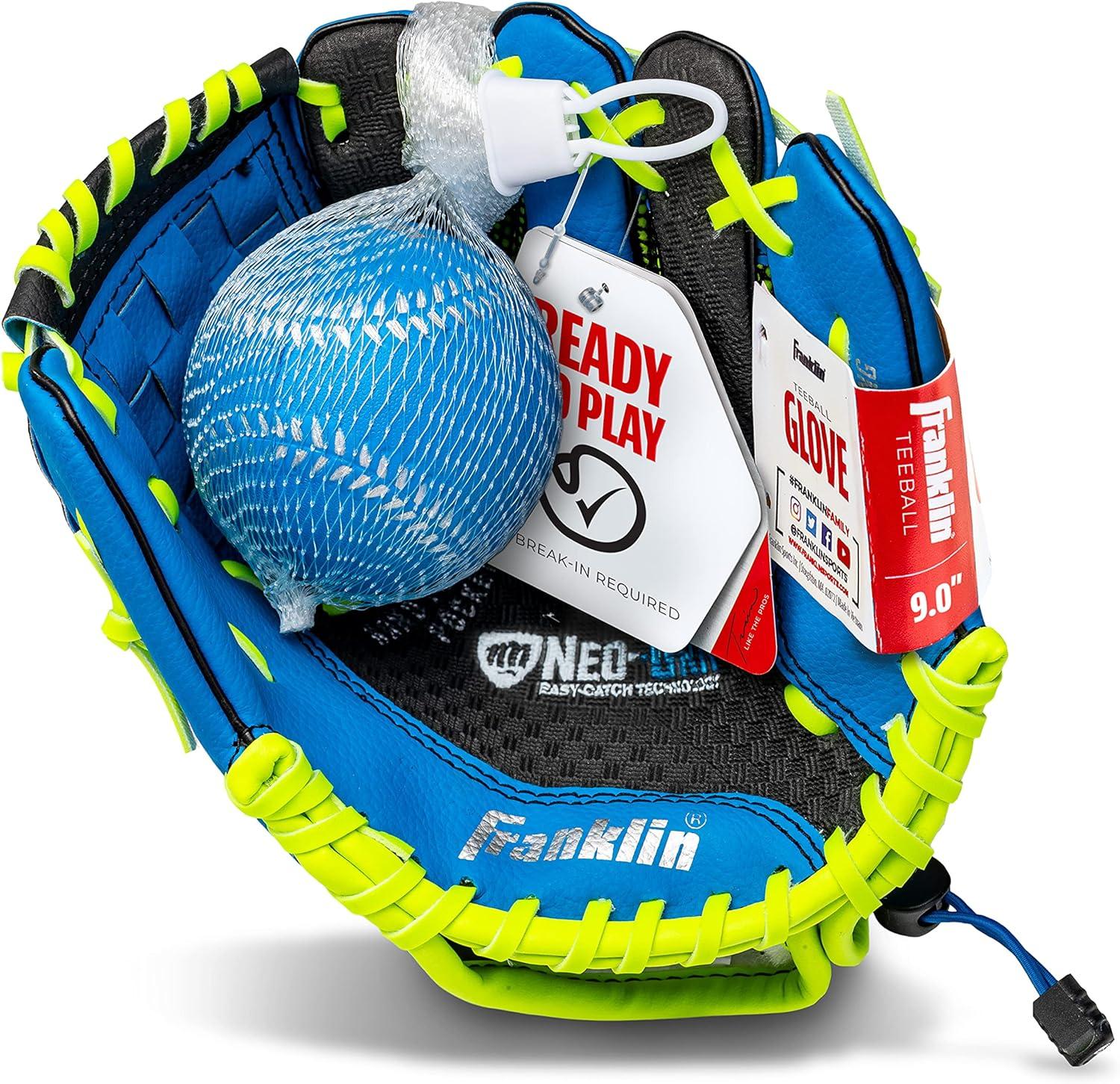 image:imageFranklin Sports Kids Baseball Glove NeoGrip Boys Girls Youth Tball Glove Teeball Baseball Softball MittBlue