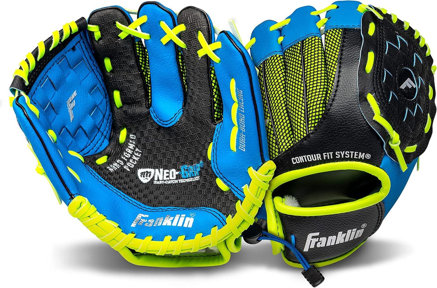 image:imageFranklin Sports Kids Baseball Glove NeoGrip Boys Girls Youth Tball Glove Teeball Baseball Softball MittBlue
