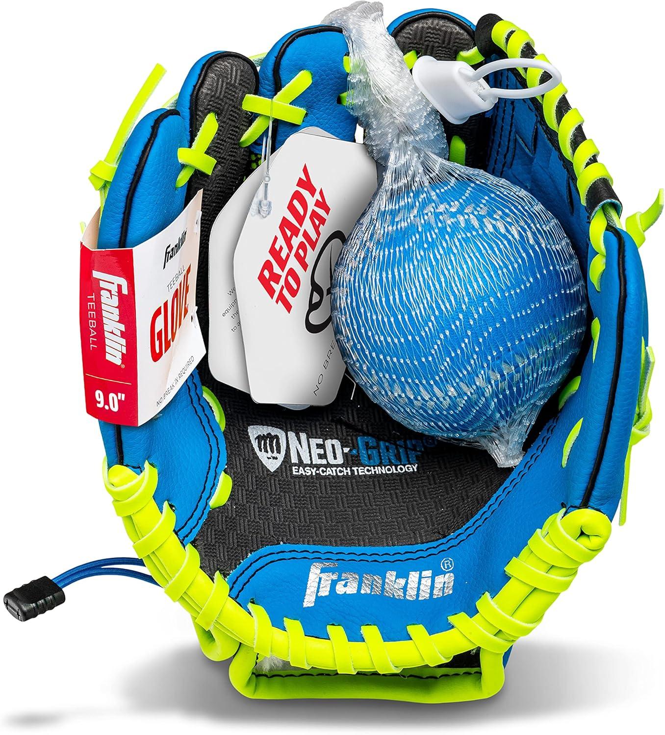 image:imageFranklin Sports Kids Baseball Glove NeoGrip Boys Girls Youth Tball Glove Teeball Baseball Softball MittBlue