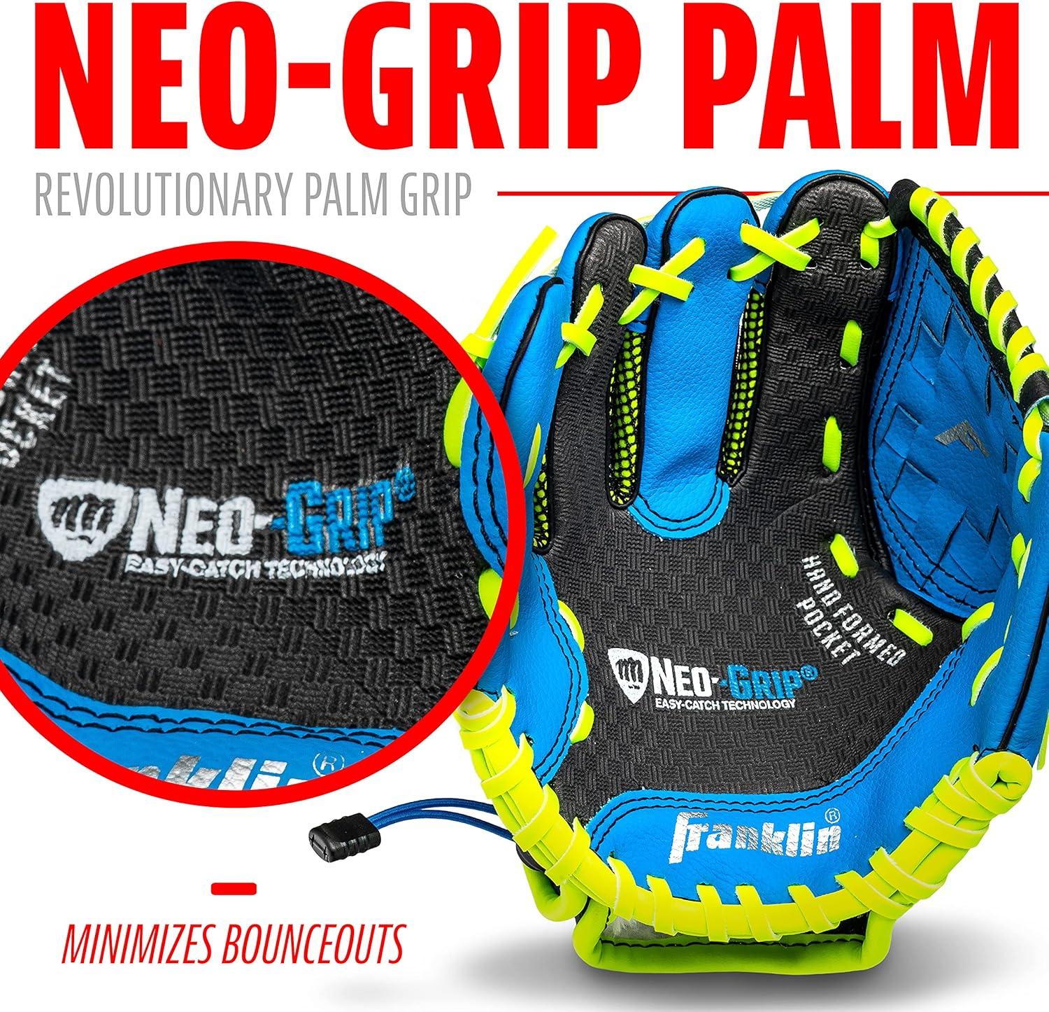 image:imageFranklin Sports Kids Baseball Glove NeoGrip Boys Girls Youth Tball Glove Teeball Baseball Softball MittBlue