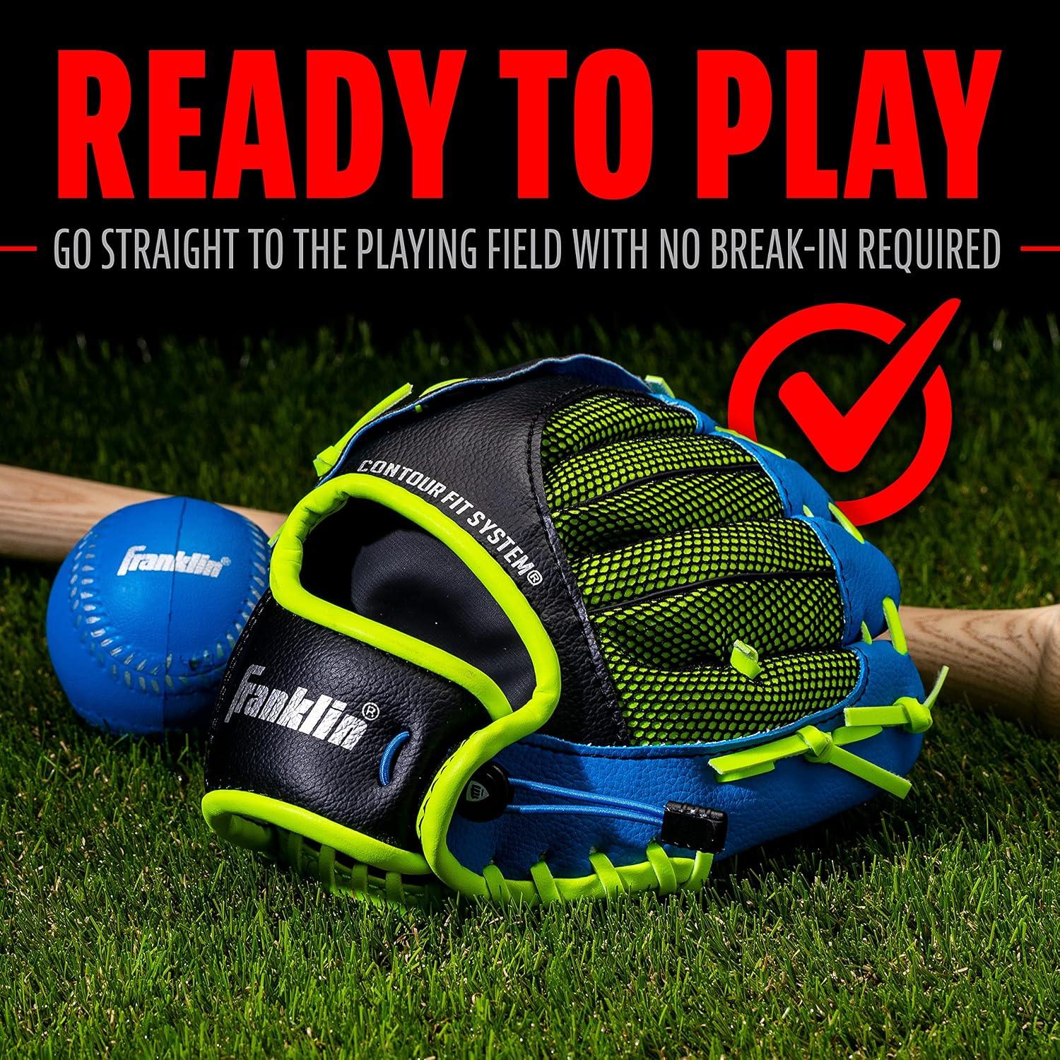 image:imageFranklin Sports Kids Baseball Glove NeoGrip Boys Girls Youth Tball Glove Teeball Baseball Softball MittBlue