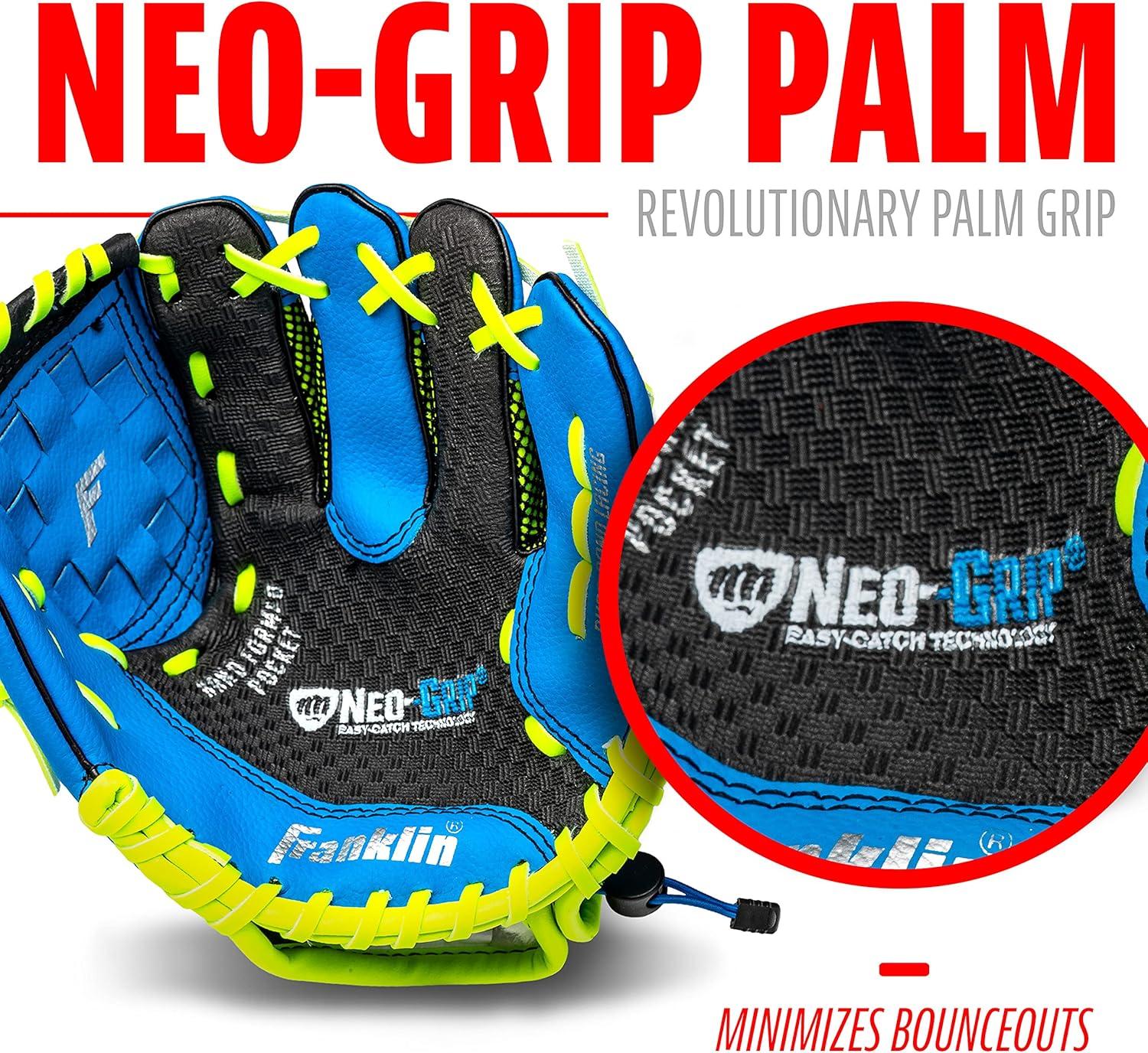 image:imageFranklin Sports Kids Baseball Glove NeoGrip Boys Girls Youth Tball Glove Teeball Baseball Softball MittBlue