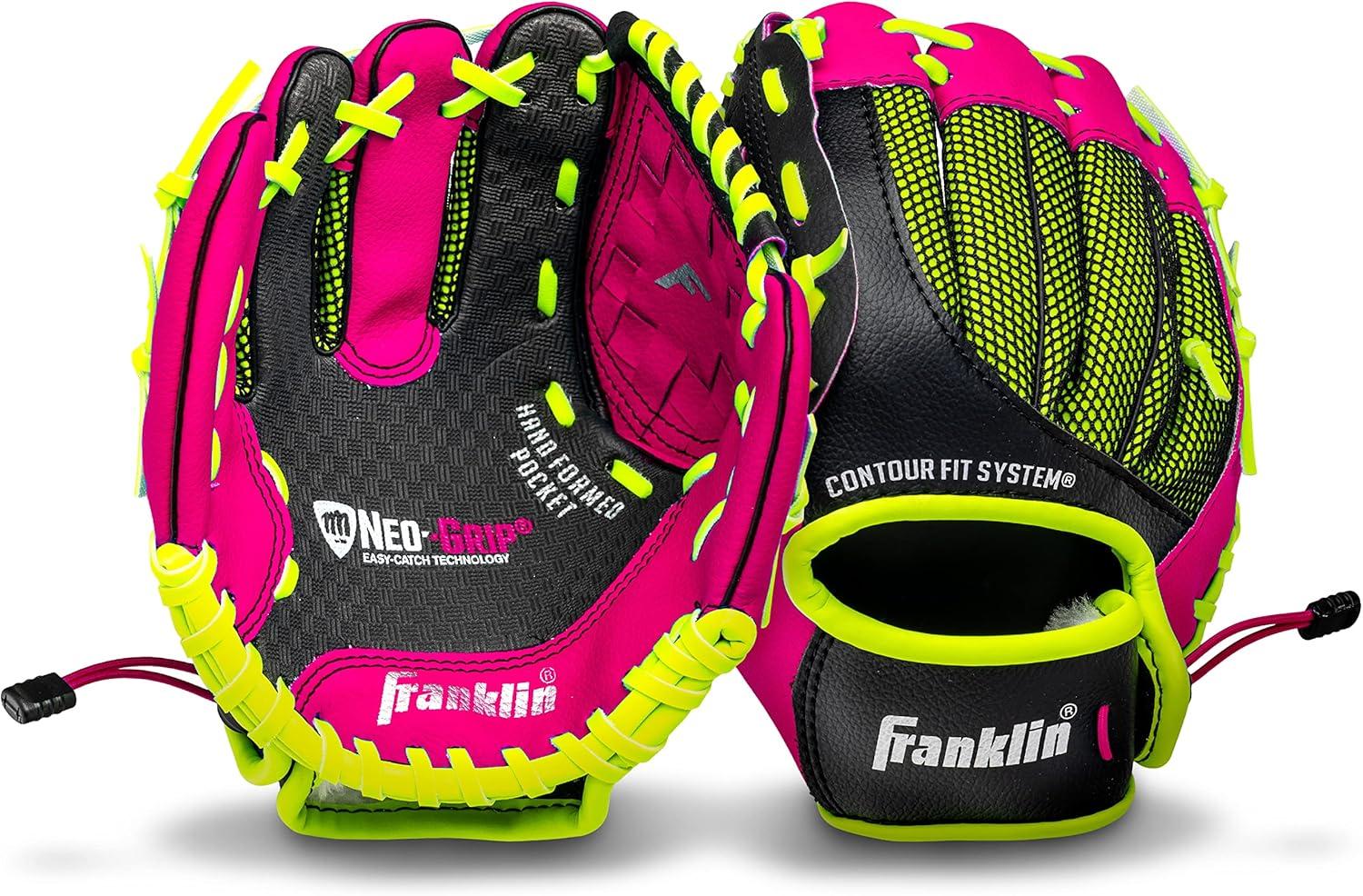 image:imageFranklin Sports Kids Baseball Glove NeoGrip Boys Girls Youth Tball Glove Teeball Baseball Softball MittPink