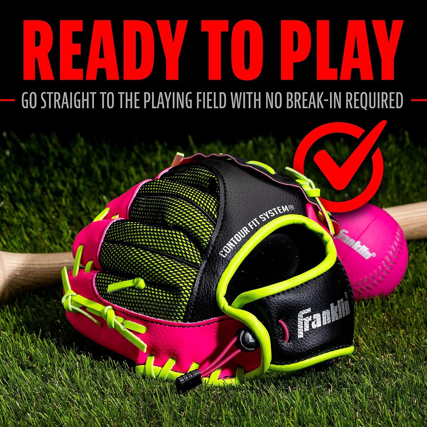 image:imageFranklin Sports Kids Baseball Glove NeoGrip Boys Girls Youth Tball Glove Teeball Baseball Softball MittPink