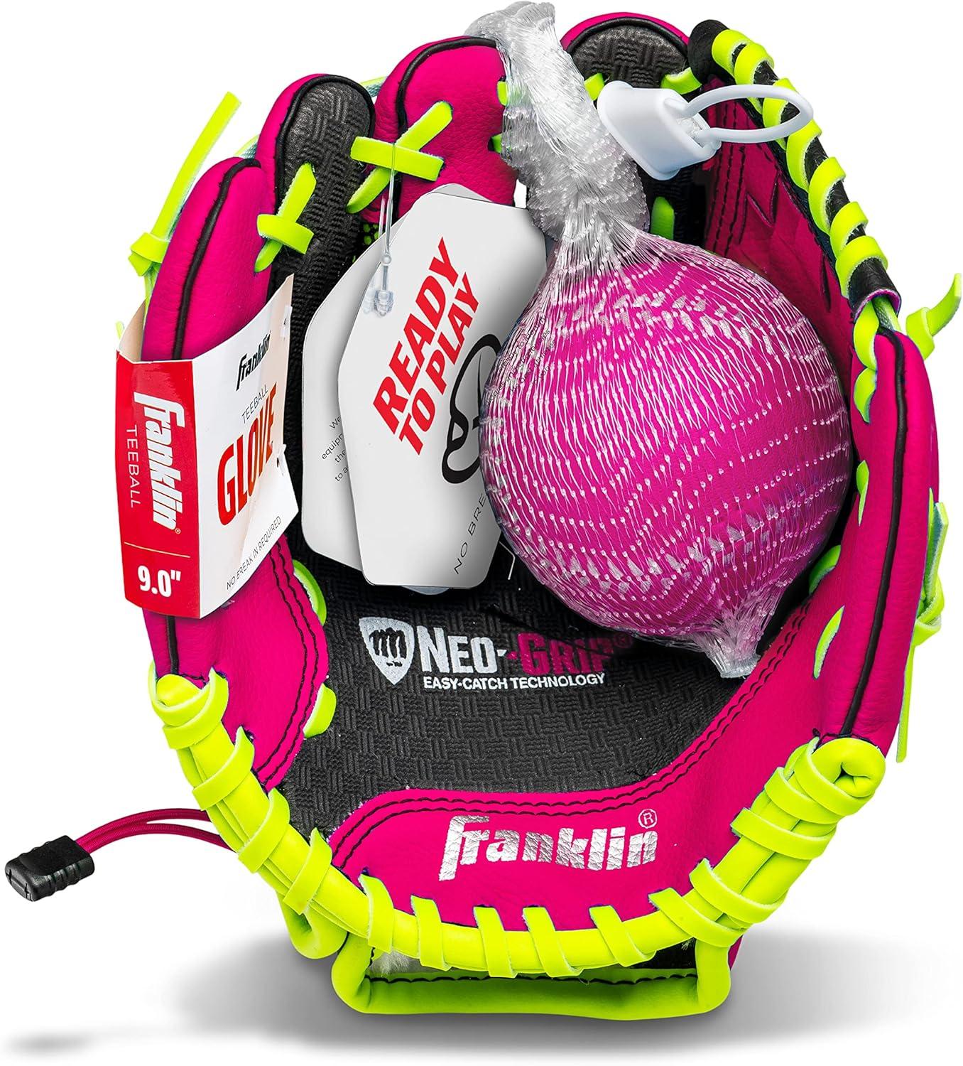 image:imageFranklin Sports Kids Baseball Glove NeoGrip Boys Girls Youth Tball Glove Teeball Baseball Softball MittPink