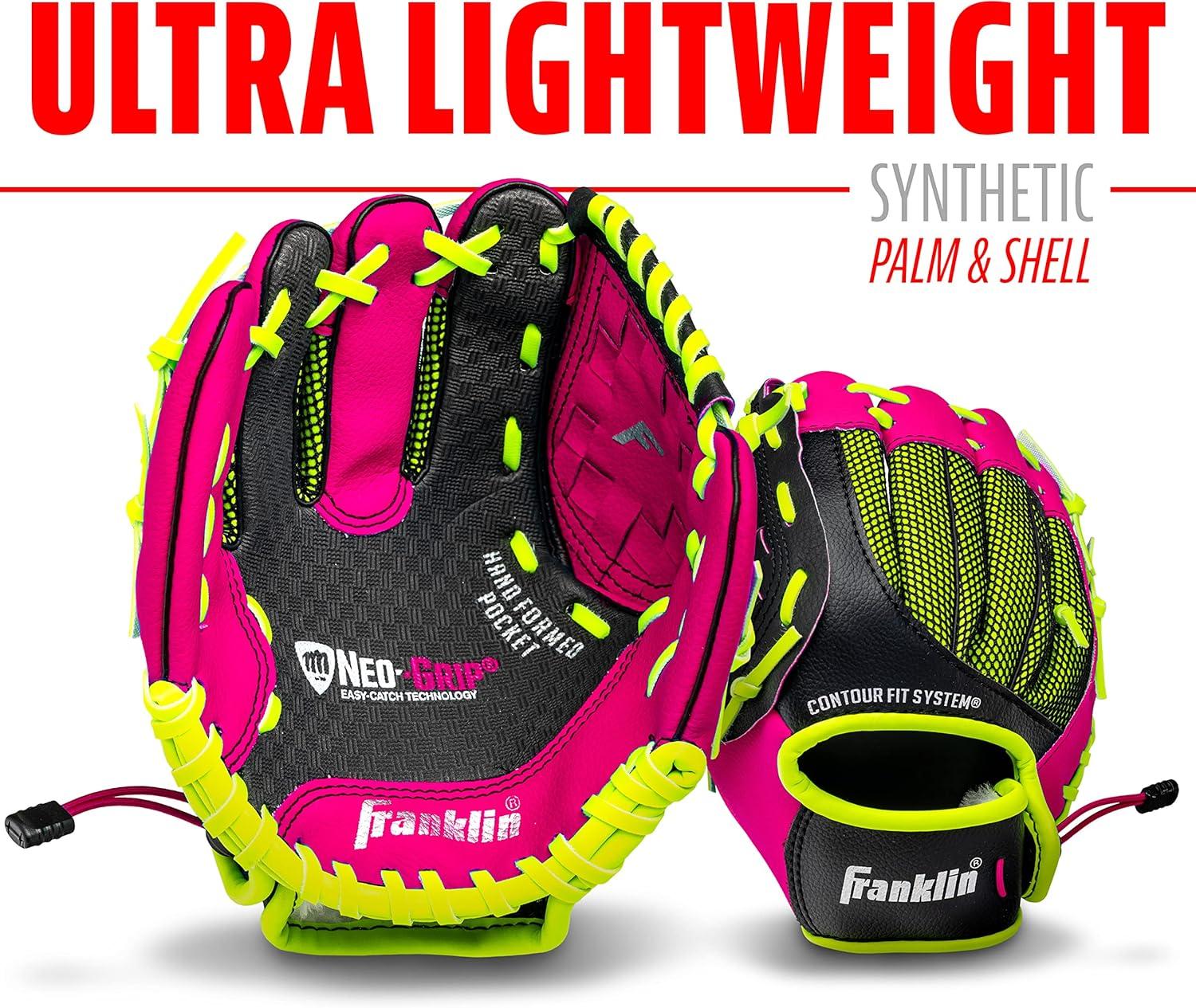 image:imageFranklin Sports Kids Baseball Glove NeoGrip Boys Girls Youth Tball Glove Teeball Baseball Softball MittPink