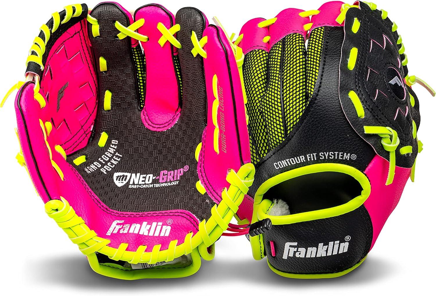 image:imageFranklin Sports Kids Baseball Glove NeoGrip Boys Girls Youth Tball Glove Teeball Baseball Softball MittPink