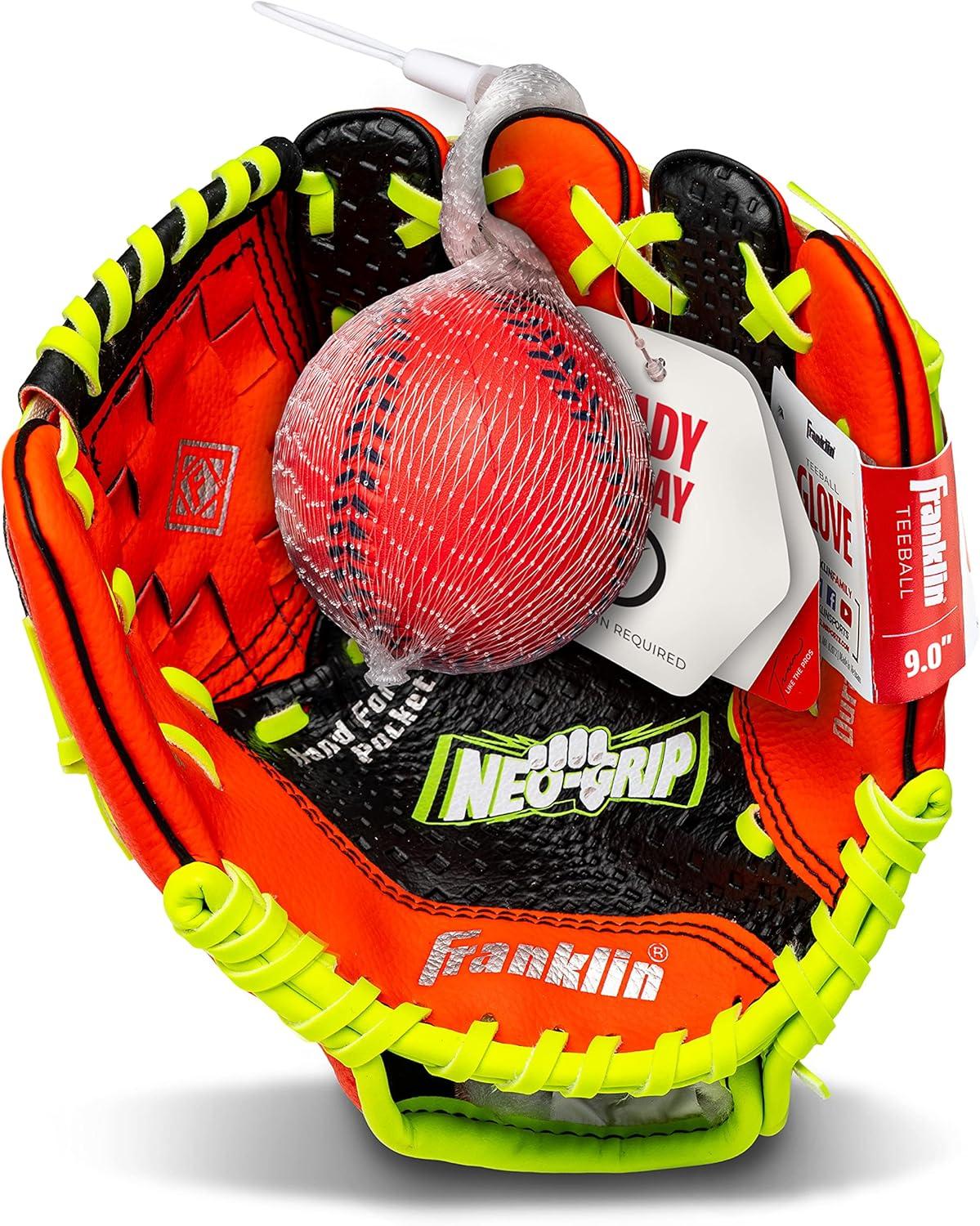 image:imageFranklin Sports Kids Baseball Glove NeoGrip Boys Girls Youth Tball Glove Teeball Baseball Softball MittRed