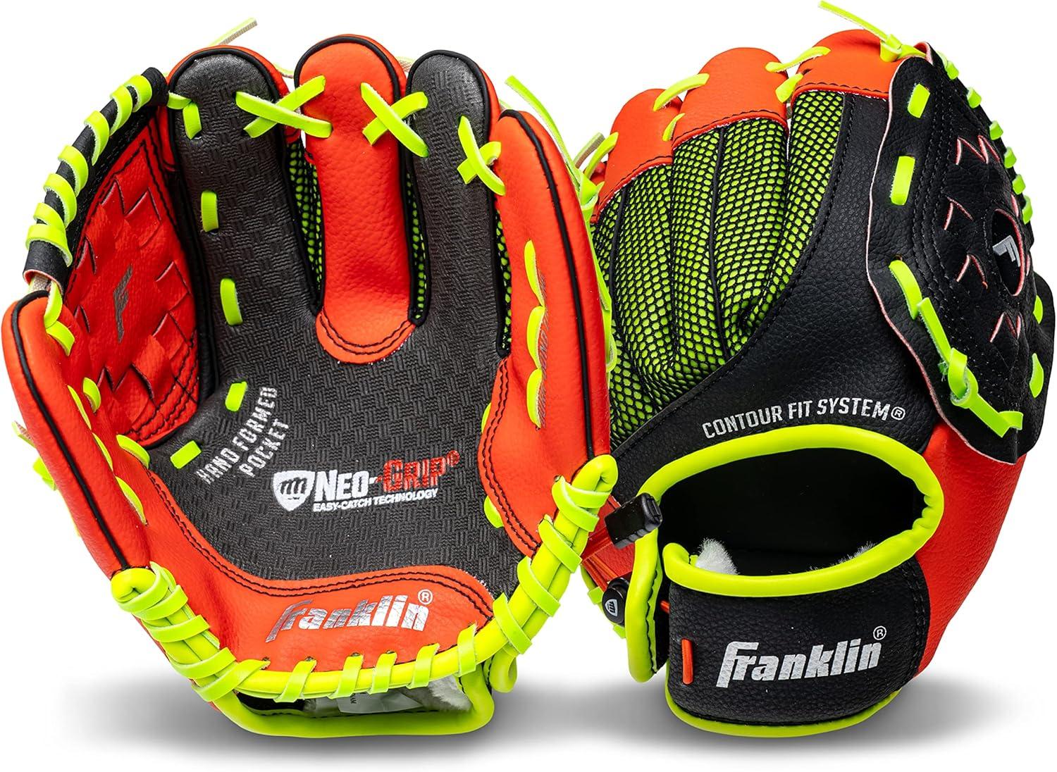 image:imageFranklin Sports Kids Baseball Glove NeoGrip Boys Girls Youth Tball Glove Teeball Baseball Softball MittRed
