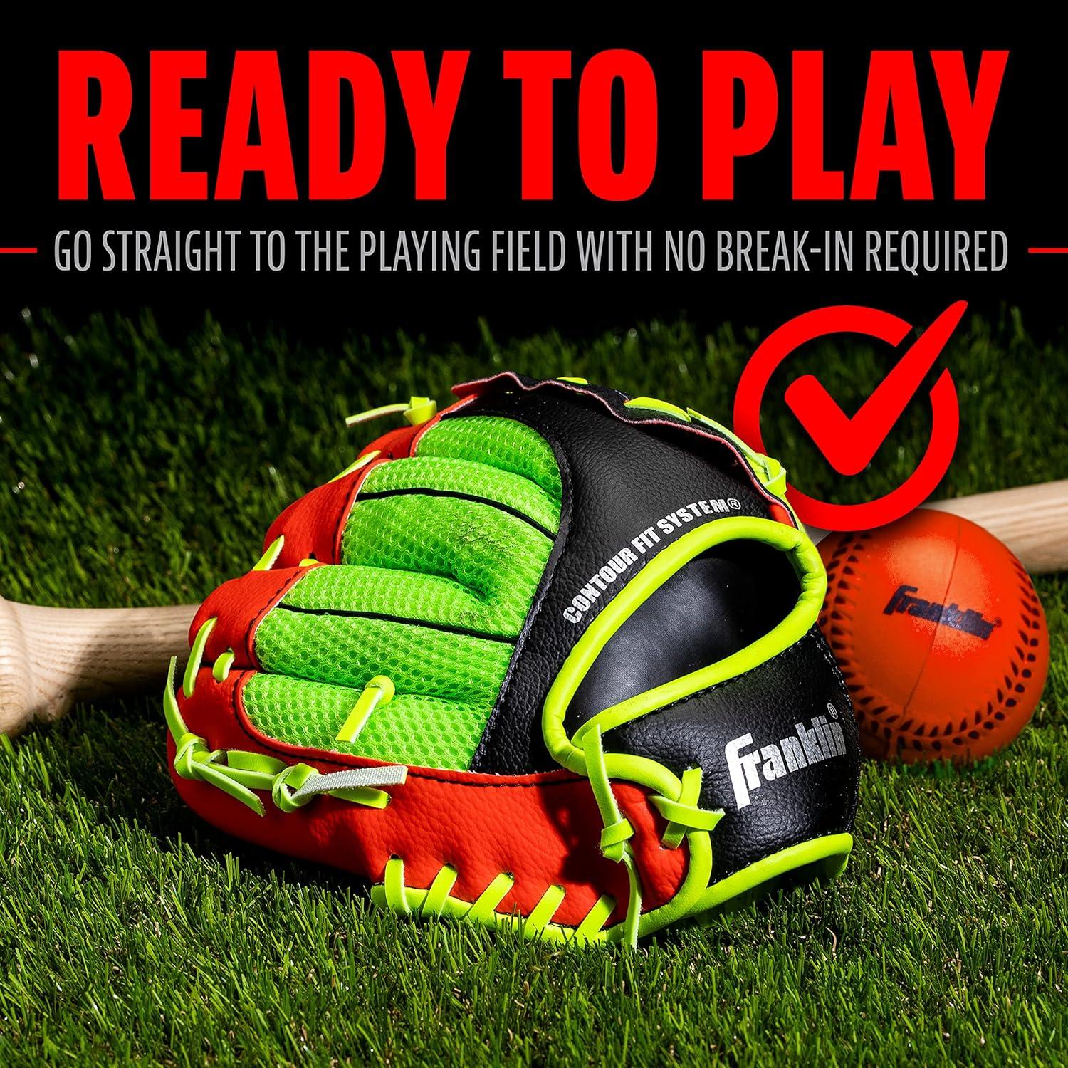 image:imageFranklin Sports Kids Baseball Glove NeoGrip Boys Girls Youth Tball Glove Teeball Baseball Softball MittRed