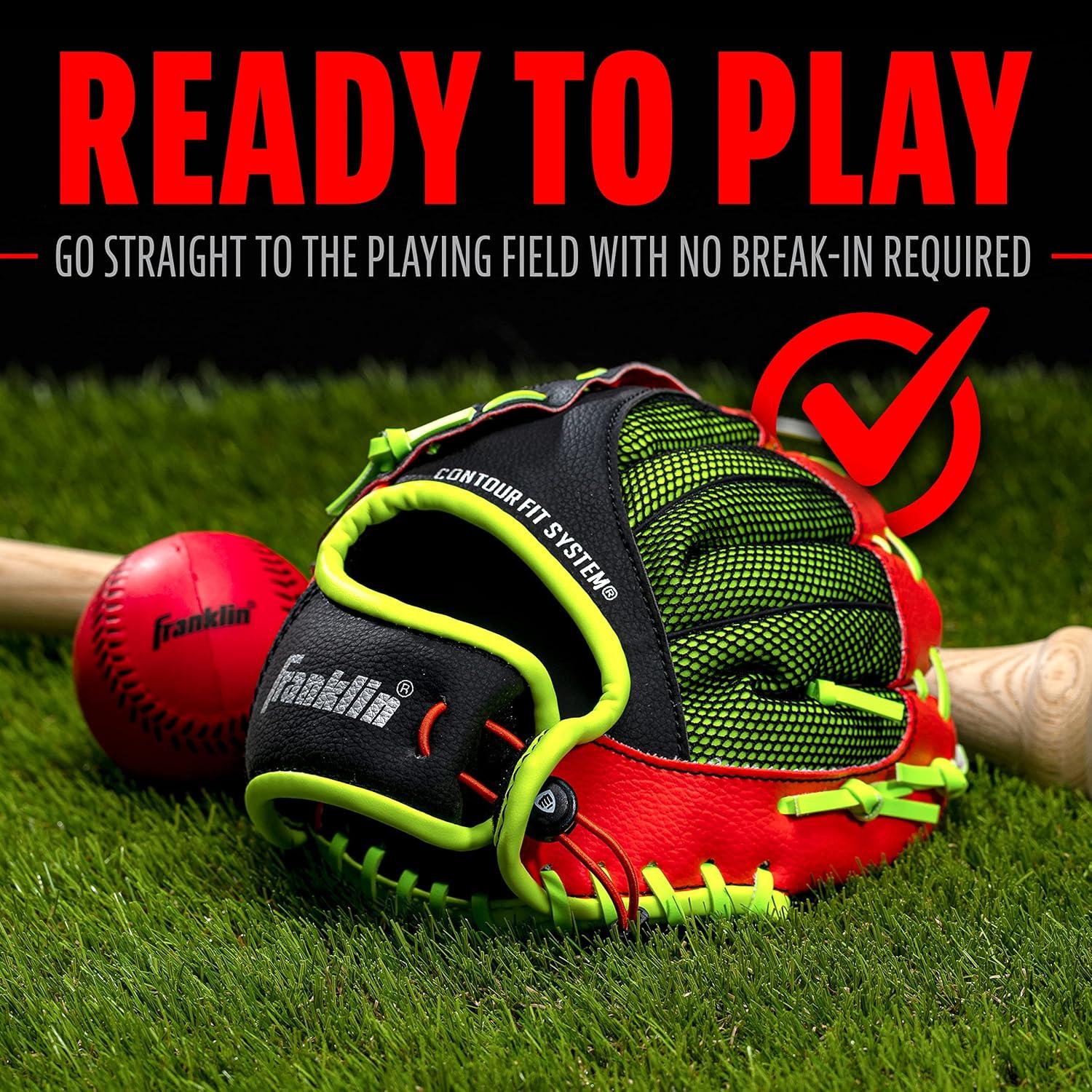 image:imageFranklin Sports Kids Baseball Glove NeoGrip Boys Girls Youth Tball Glove Teeball Baseball Softball MittRed
