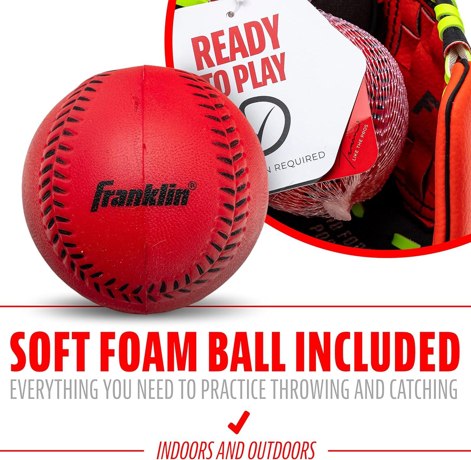 image:imageFranklin Sports Kids Baseball Glove NeoGrip Boys Girls Youth Tball Glove Teeball Baseball Softball MittRed