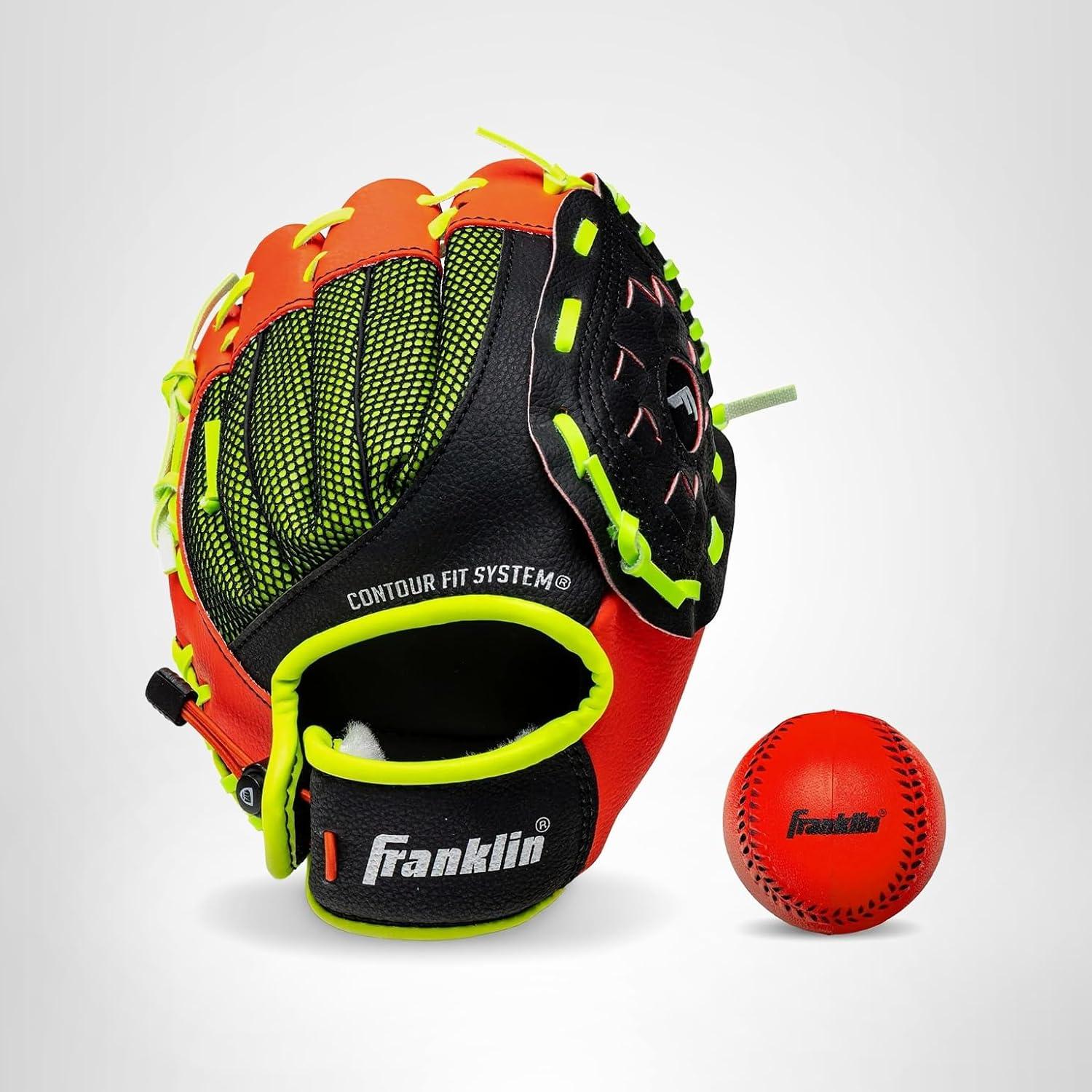 image:imageFranklin Sports Kids Baseball Glove NeoGrip Boys Girls Youth Tball Glove Teeball Baseball Softball MittRed