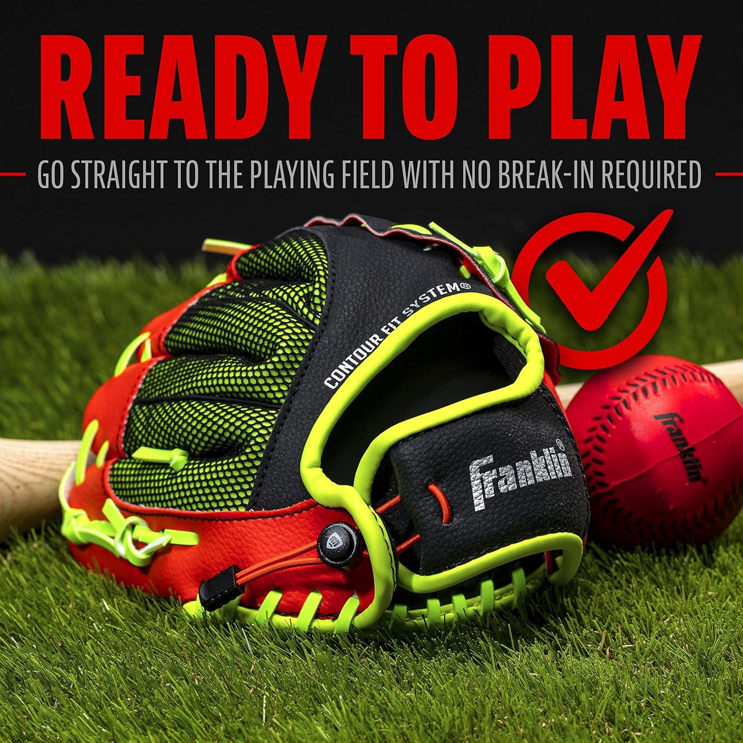 image:imageFranklin Sports Kids Baseball Glove NeoGrip Boys Girls Youth Tball Glove Teeball Baseball Softball MittRed