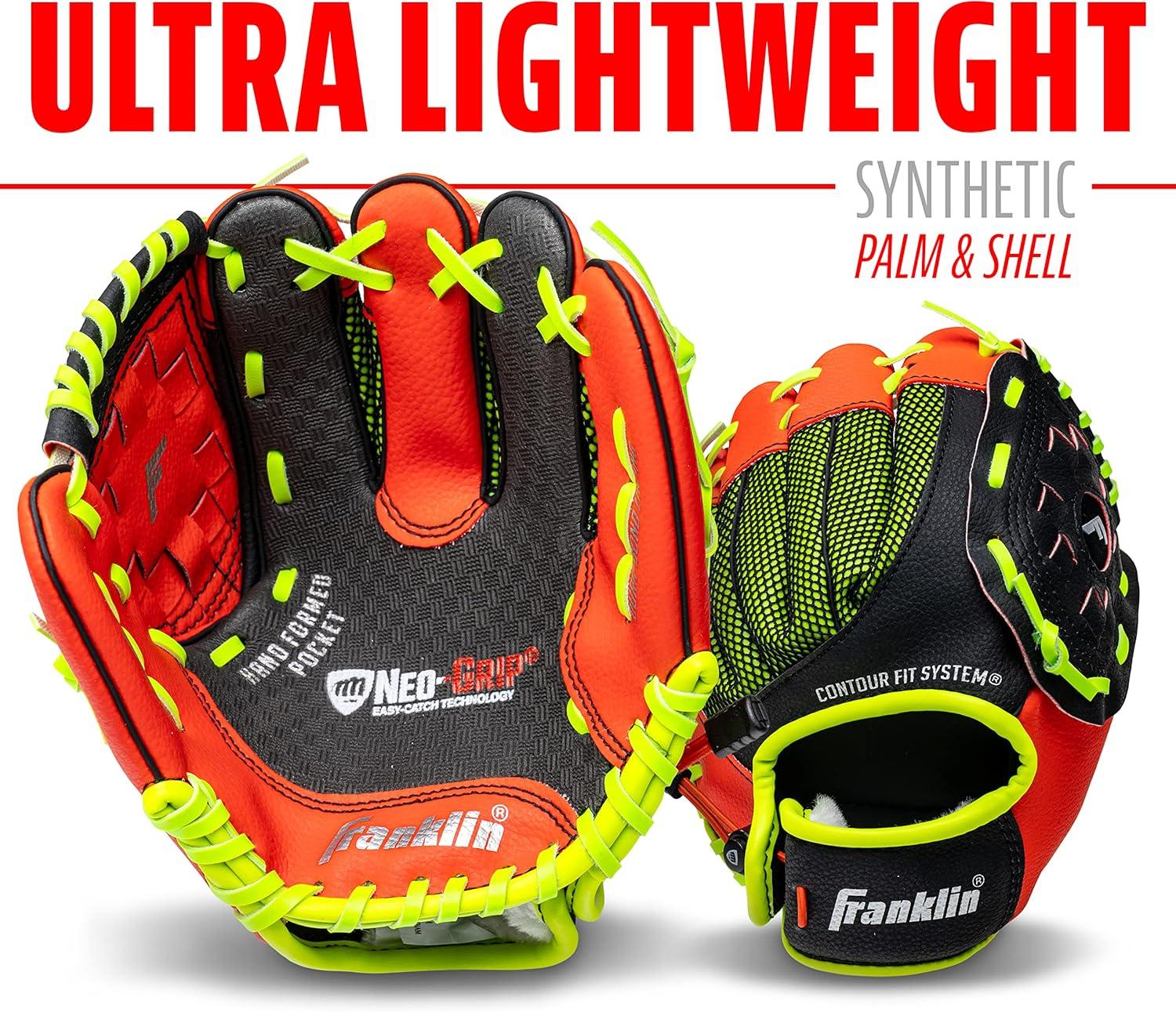 image:imageFranklin Sports Kids Baseball Glove NeoGrip Boys Girls Youth Tball Glove Teeball Baseball Softball MittRed