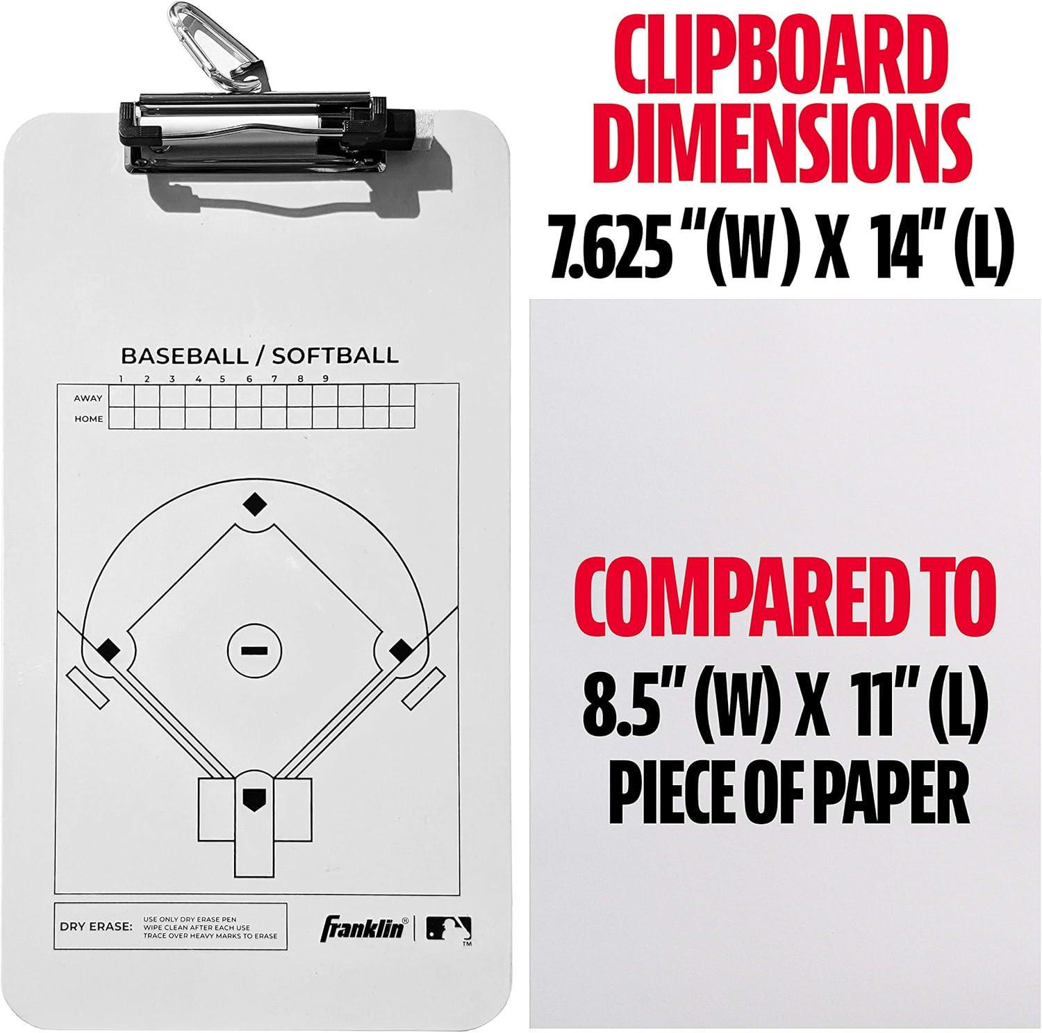 image:imageFranklin Sports MLB Baseball Softball Clipboard Coaches Dry Erase Whiteboard Marker Coaching Board for Lineup Roster Baseball Softball Dry Erase Coaching Clipboard