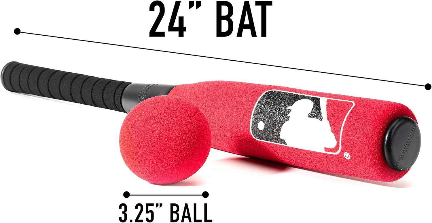 image:imageFranklin Sports MLB Kids Foam Baseball Bat Ball Sets Indoor Outdoor Soft Foam Baseball Bats for Kids Toddlers Regular Jumbo Barrels 24 or 27 LengthRed