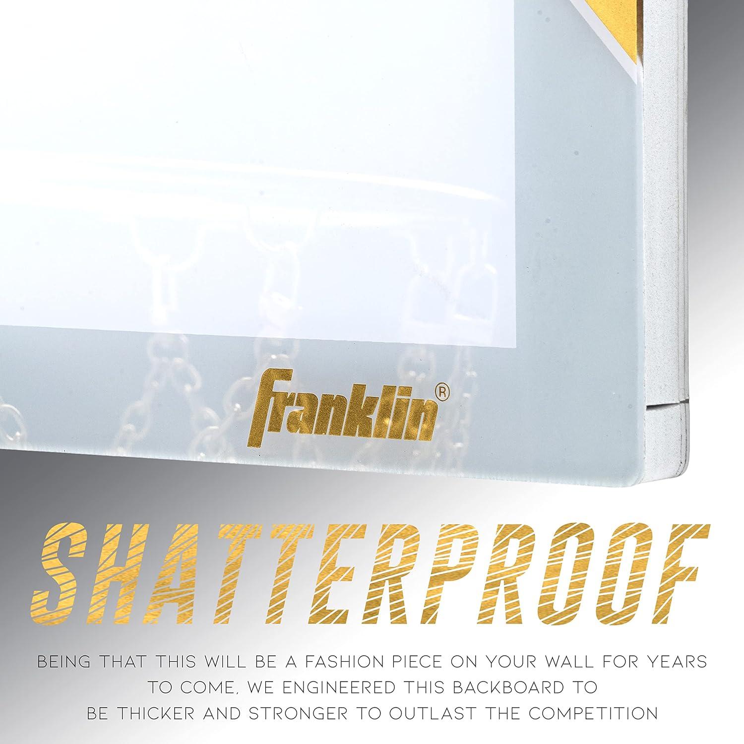 image:imageFranklin Sports Mini Basketball Hoop Premium Gold Chrome Wall Mounted Backboard Mini Hoop with Rim Net Ball Included Perfect Bedroom Accessory