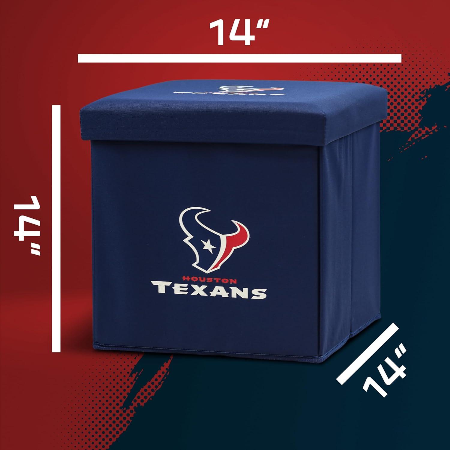 image:imageFranklin Sports NFL Storage Ottoman Container Folding Organizer Bins Office Bedroom Living Room Decor 14 x 14Houston Texans