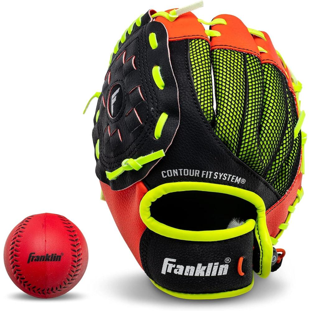 image:imageFranklin Sports Kids Baseball Glove NeoGrip Boys Girls Youth Tball Glove Teeball Baseball Softball MittRed