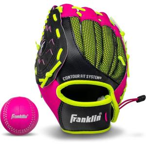 Franklin Sports Kids Baseball Glove – NeoGrip Boys + Girls Youth Tball Glove – Teeball, Baseball + Softball Mitt(Pink)