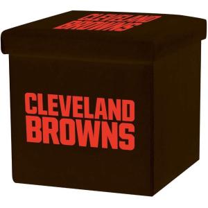 Franklin Sports NFL Storage Ottoman + Container – Folding Organizer Bins – Office, Bedroom + Living Room Decor – 14″ x 14(Cleveland Browns)