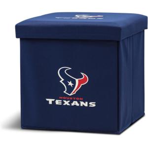 Franklin Sports NFL Storage Ottoman + Container – Folding Organizer Bins – Office, Bedroom + Living Room Decor – 14″ x 14(Houston Texans)