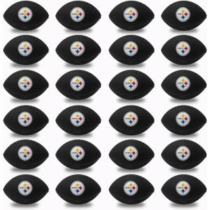 Franklin Sports NFL Team Stress Balls – Bulk Football Party 24 Pack – Squishy Stress Ball for Adults & Kids – 83MM – NFL Logo & Color(Pittsburgh Steelers)