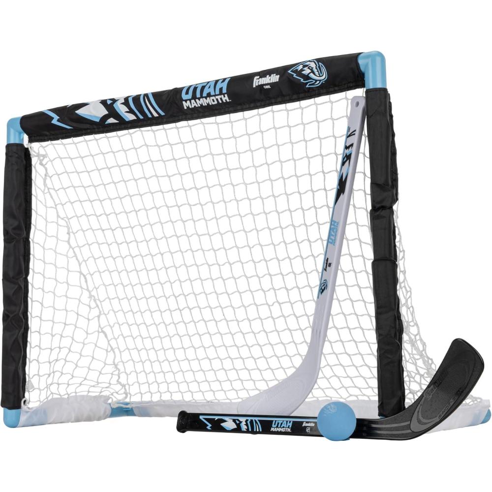image:imageFranklin Sports NHL Utah Mammoth Mini Hockey Set Kids Indoor Knee Hockey Goal Ball 2 Mini Stick Combo Set Youth NHL Team Indoor Toy Sets Ages 3