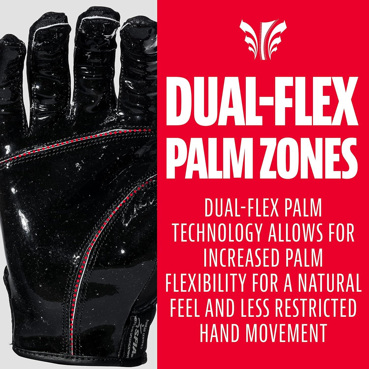image:imageFranklin Sports Football Receiver Gloves Adult and Youth Football Receiver Gloves ExtraGrip Premium Football Gloves for All Ages HiTack SFIA ApprovedBlack