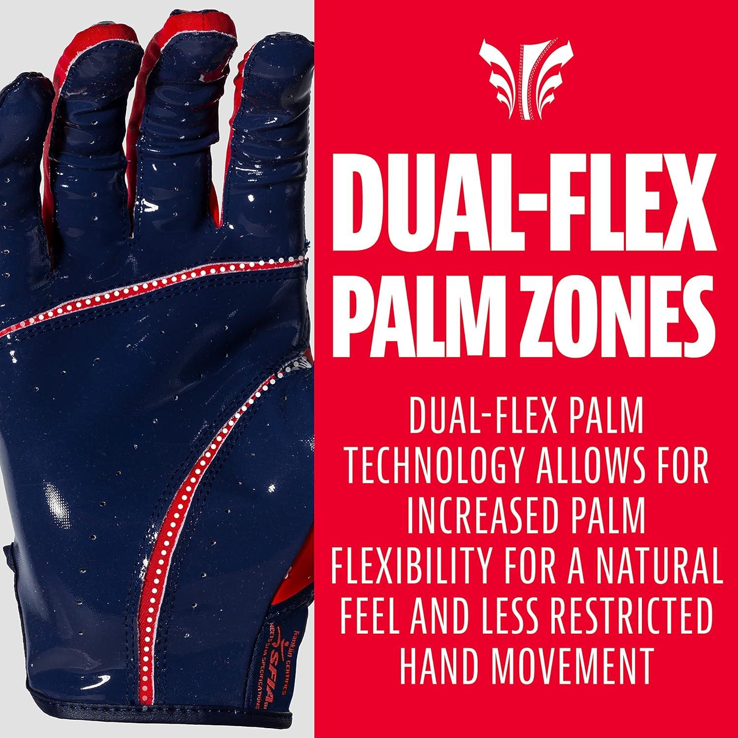 image:imageFranklin Sports Football Receiver Gloves Adult and Youth Football Receiver Gloves ExtraGrip Premium Football Gloves for All Ages HiTack SFIA ApprovedNavyRed