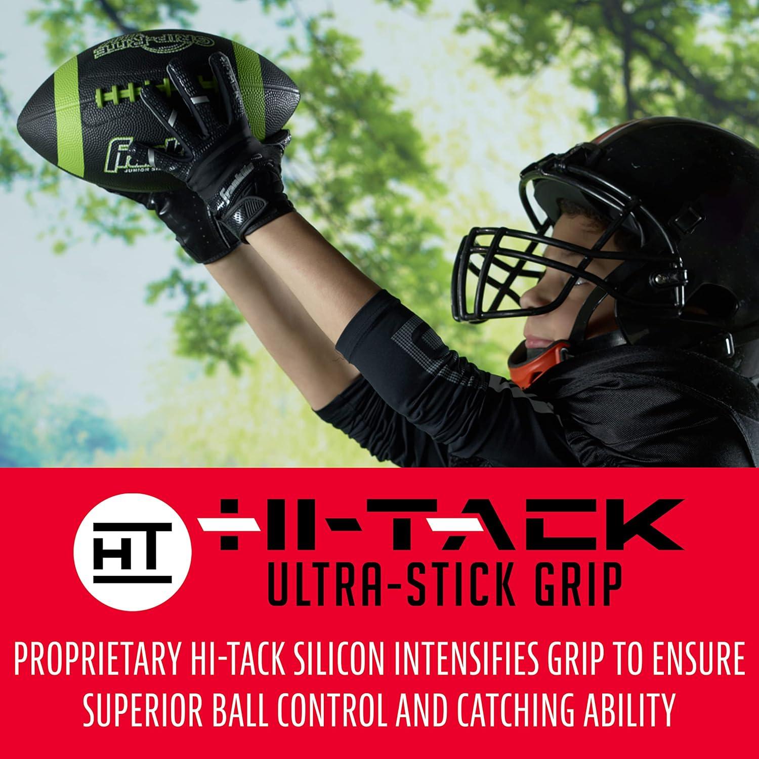 image:imageFranklin Sports Football Receiver Gloves Adult and Youth Football Receiver Gloves ExtraGrip Premium Football Gloves for All Ages HiTack SFIA ApprovedBlack