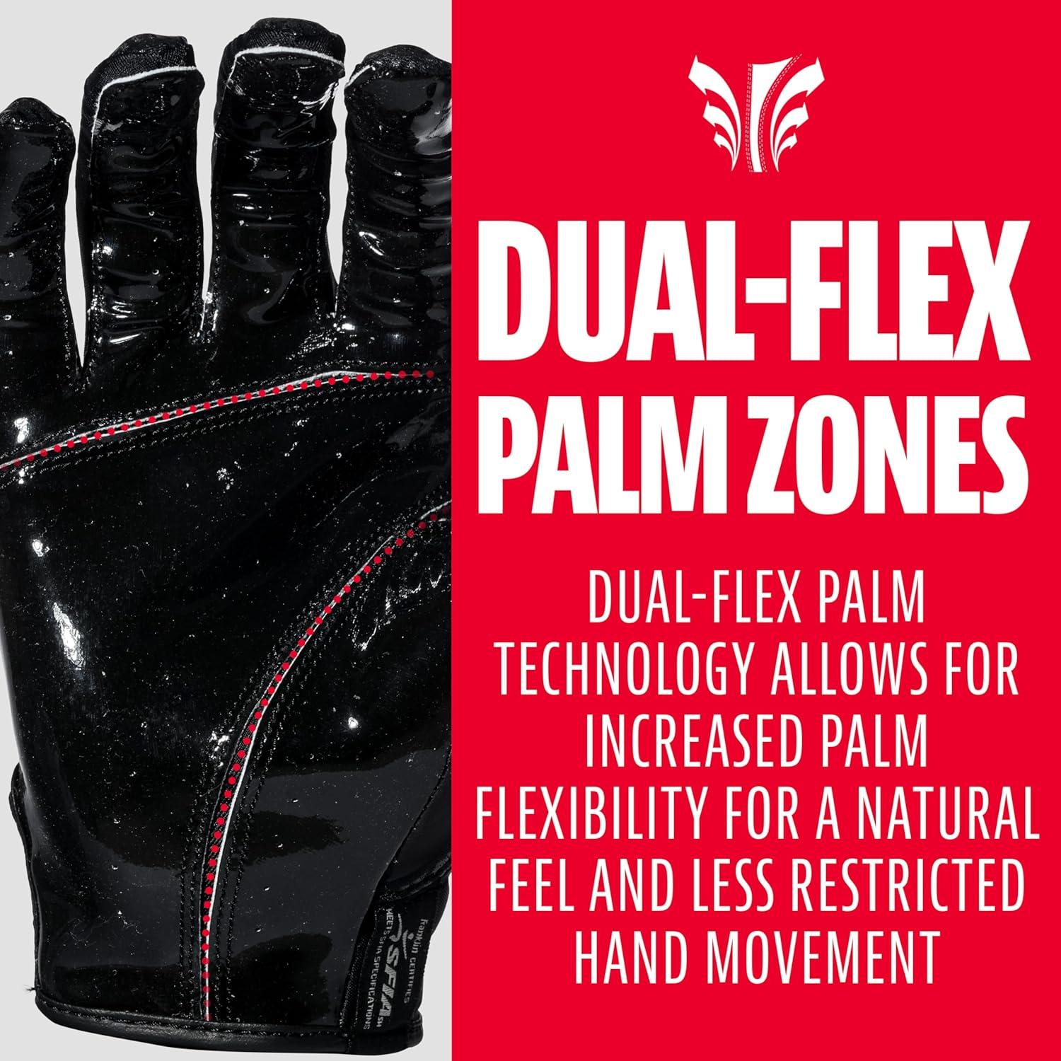 image:imageFranklin Sports Football Receiver Gloves Adult and Youth Football Receiver Gloves ExtraGrip Premium Football Gloves for All Ages HiTack SFIA ApprovedBlack