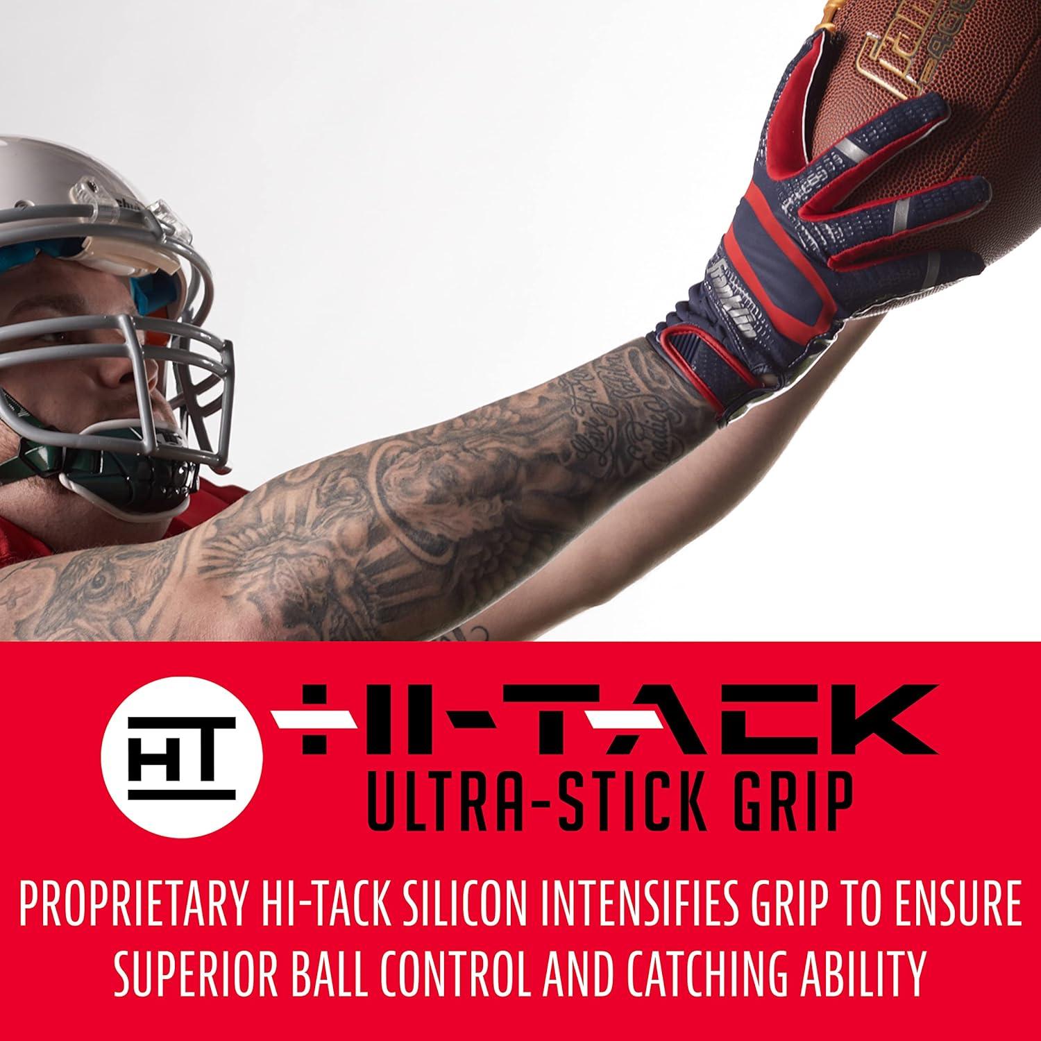 image:imageFranklin Sports Football Receiver Gloves Adult and Youth Football Receiver Gloves ExtraGrip Premium Football Gloves for All Ages HiTack SFIA ApprovedNavyRed