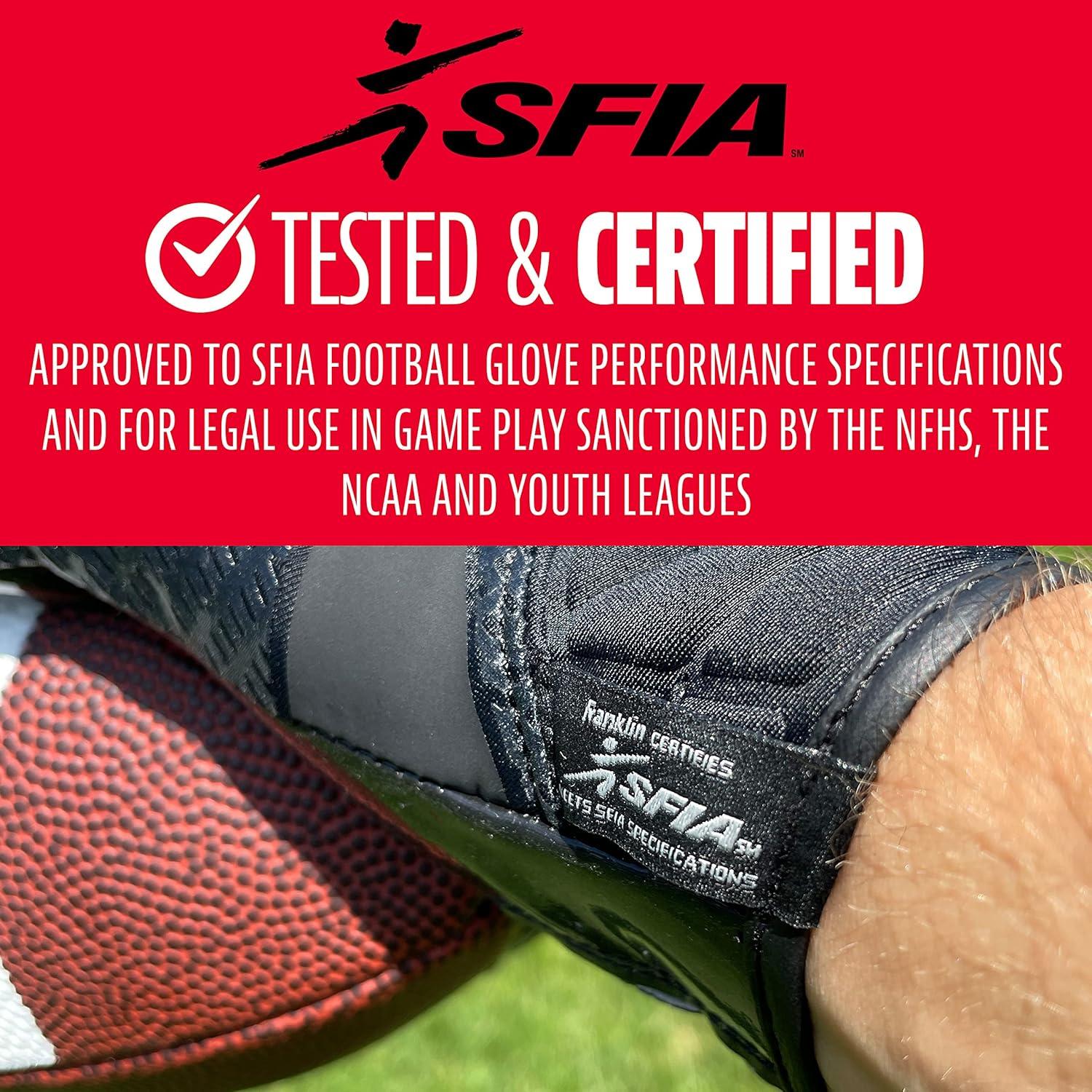 image:imageFranklin Sports Football Receiver Gloves Adult and Youth Football Receiver Gloves ExtraGrip Premium Football Gloves for All Ages HiTack SFIA ApprovedBlack
