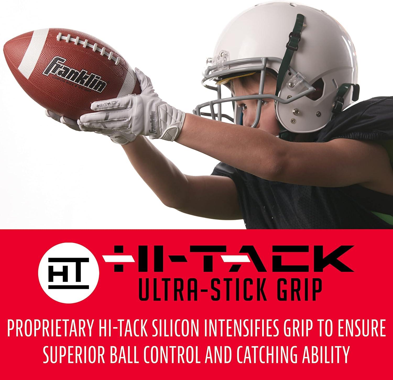 image:imageFranklin Sports Football Receiver Gloves Adult and Youth Football Receiver Gloves ExtraGrip Premium Football Gloves for All Ages HiTack SFIA ApprovedWhite