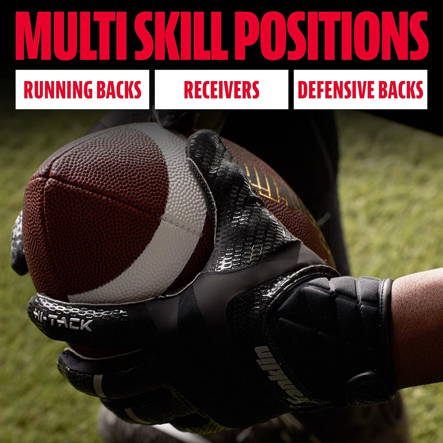 image:imageFranklin Sports Football Receiver Gloves Adult and Youth Football Receiver Gloves ExtraGrip Premium Football Gloves for All Ages HiTack SFIA ApprovedBlack