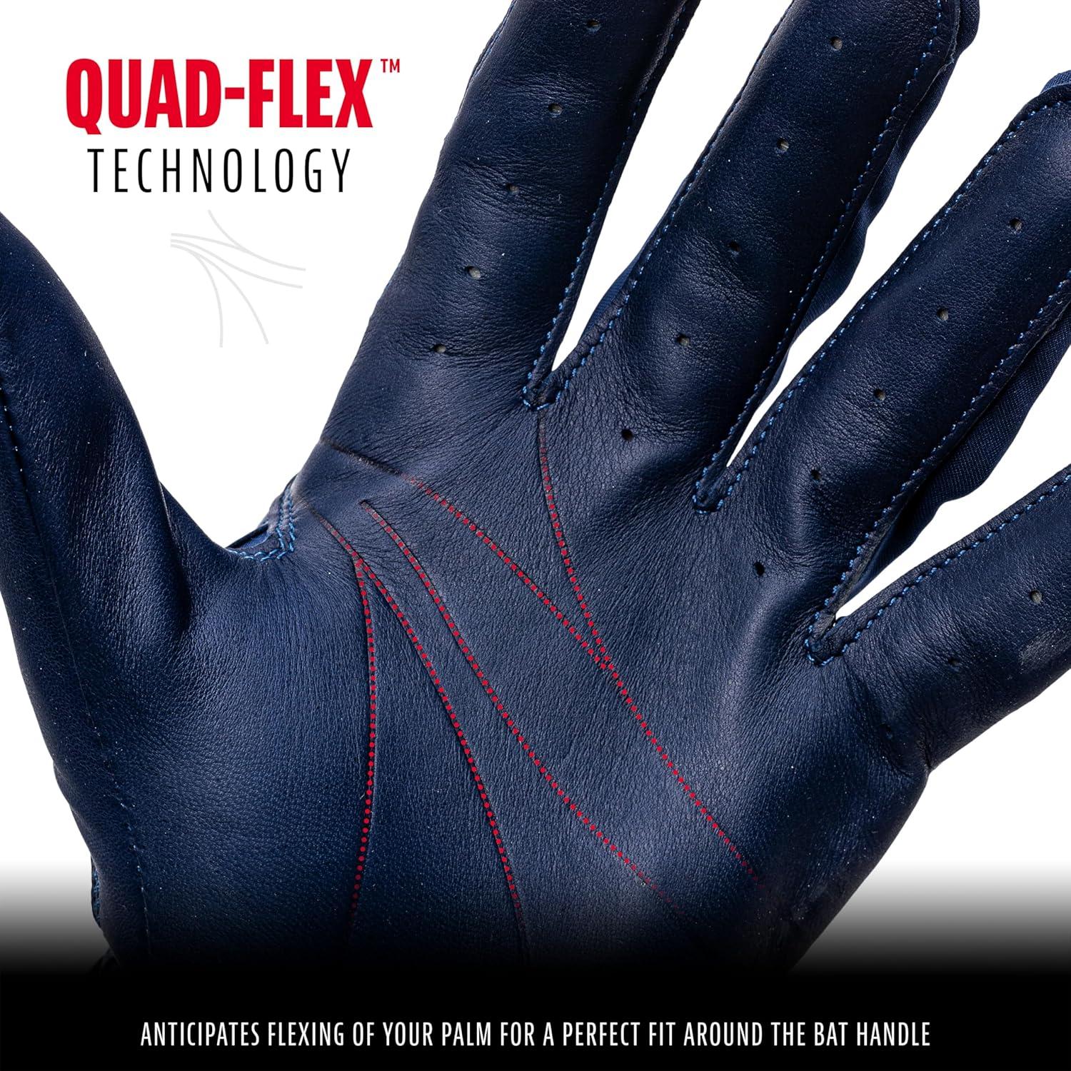 image:imageFranklin Sports MLB Baseball Batting Gloves Natural II Batting Gloves for Baseball Softball Adult Batting Glove PairsHiLite Navy