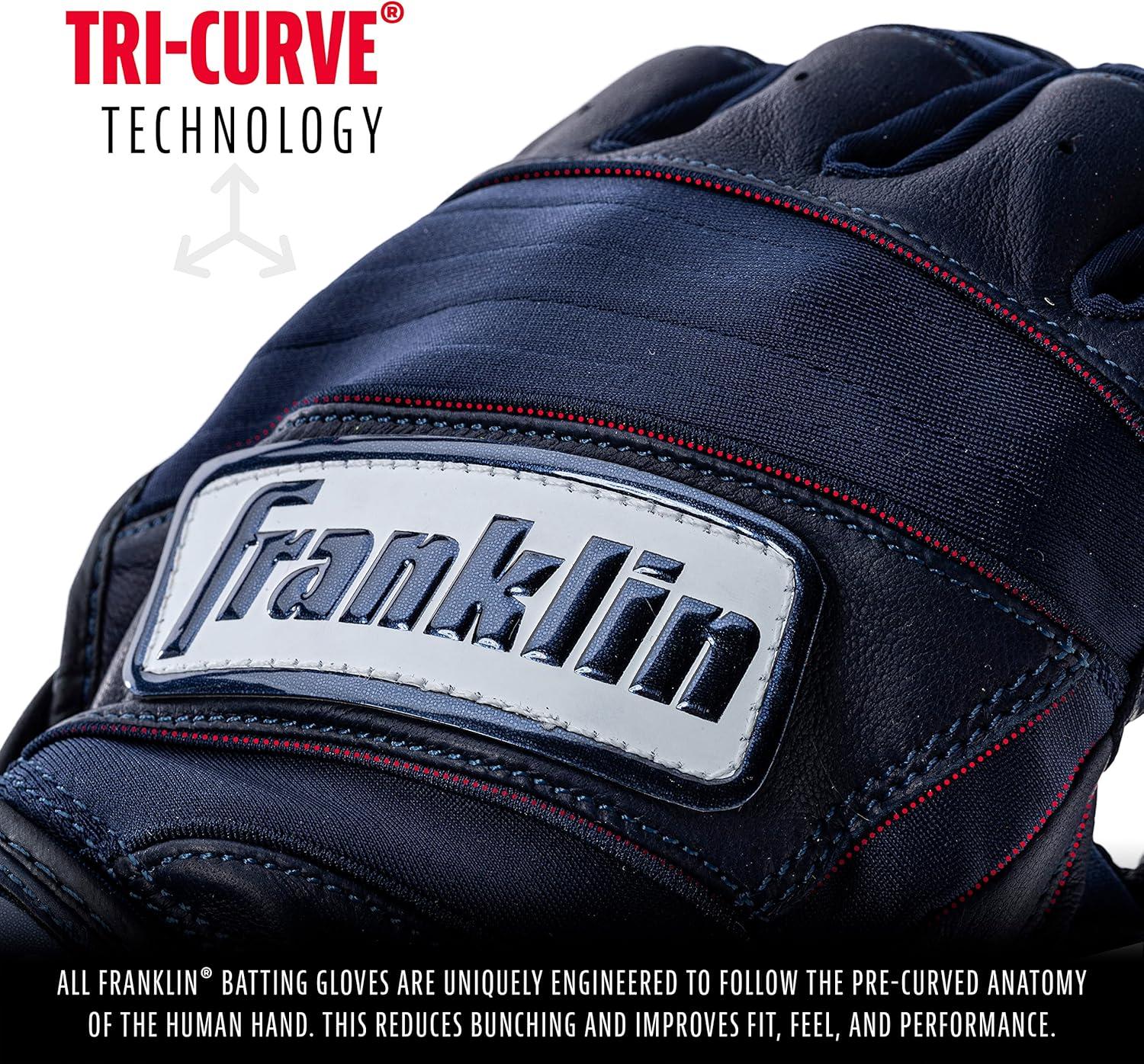 image:imageFranklin Sports MLB Baseball Batting Gloves Natural II Batting Gloves for Baseball Softball Adult Batting Glove PairsHiLite Navy