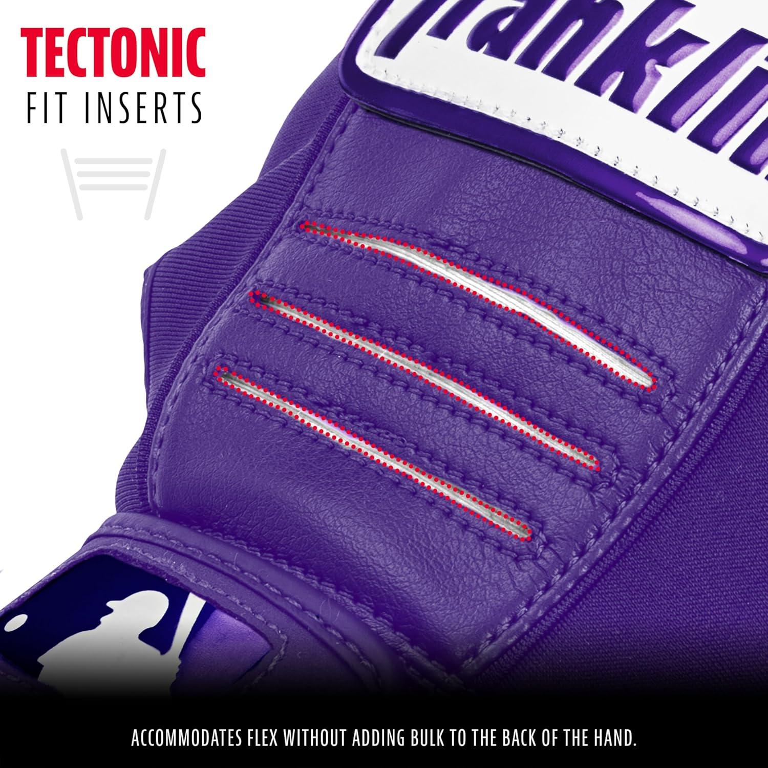 image:imageFranklin Sports MLB Batting Gloves CFX Pro Adult Youth Batting Gloves Pair Baseball Softball Gear Purple Highlight Youth Small