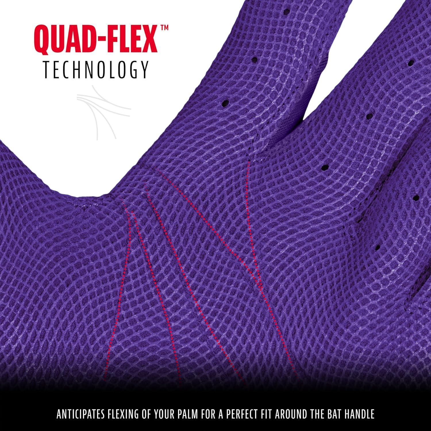 image:imageFranklin Sports MLB Batting Gloves CFX Pro Adult Youth Batting Gloves Pair Baseball Softball Gear Purple Highlight Youth Small