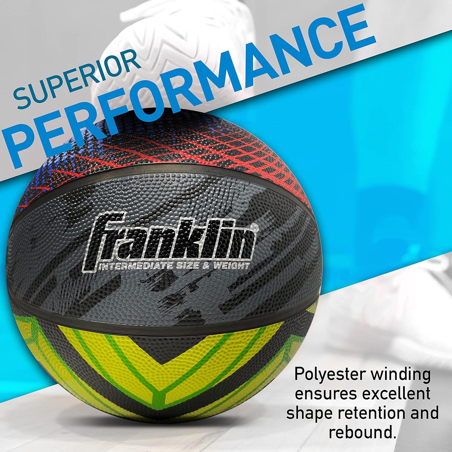 image:imageFranklin Sports Mystic Basketball Womens Basketball Girls Indoor Outdoor Ball 285 Intermediate Rubber Ball Air Pump Included