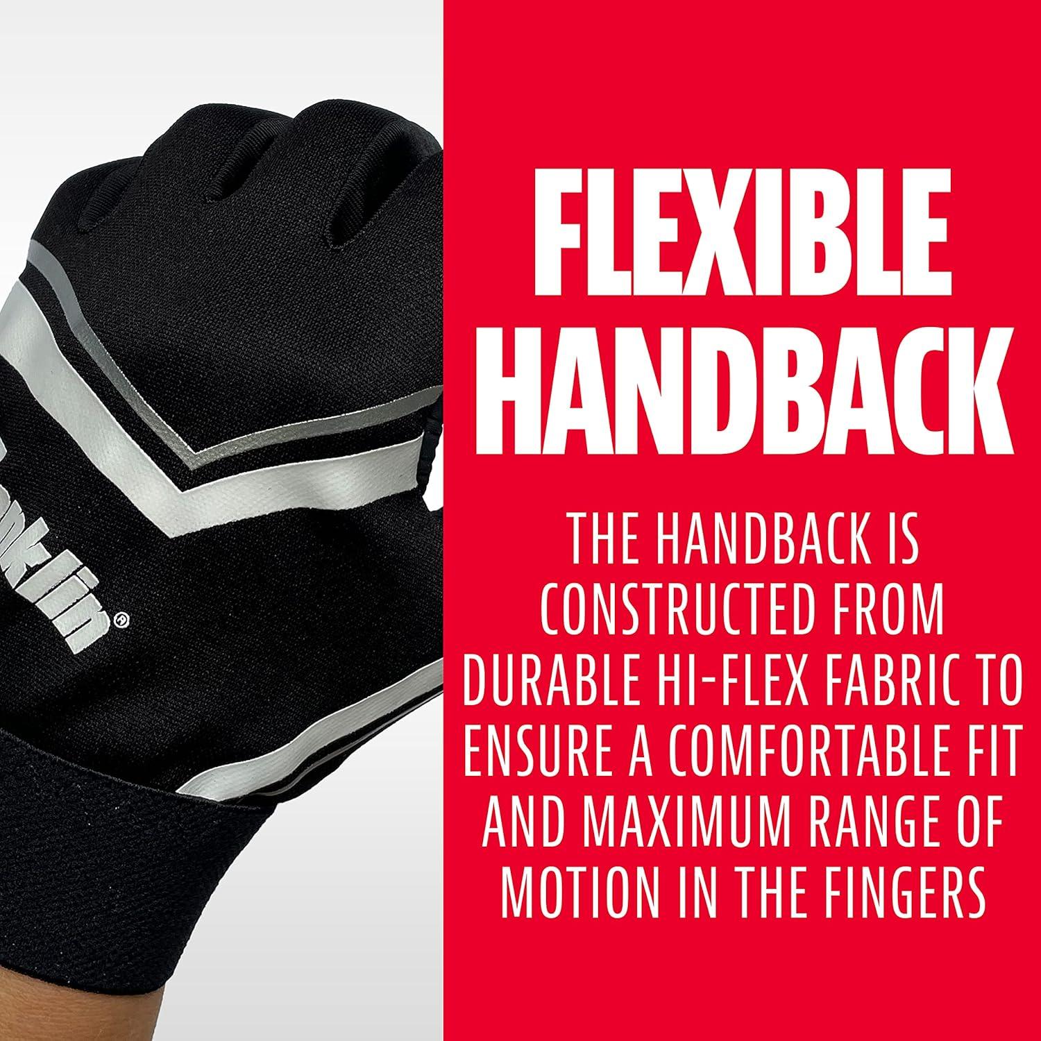 image:imageFranklin Sports Youth Football Receiver Gloves Shoktak Youth Gloves Kids Football High GripBlack